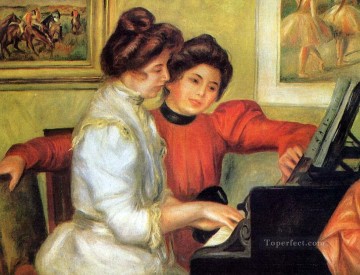 Pierre Auguste Renoir Painting - Yvonne y Christine Lerolle tocando el piano Pierre Auguste Renoir